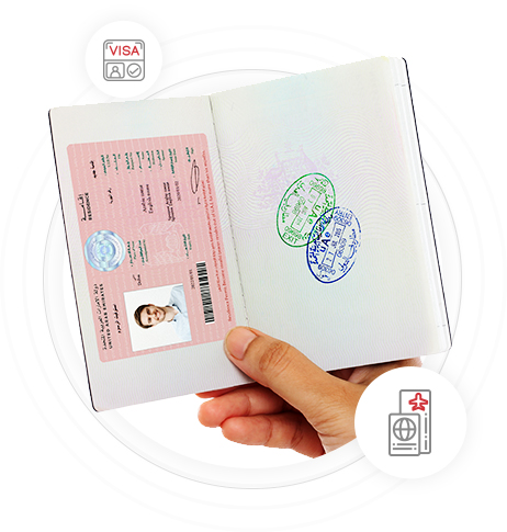 Hand holding a UAE Residence Visa