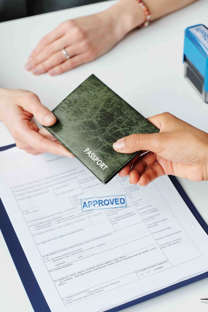 Passport for visa applicaiton process