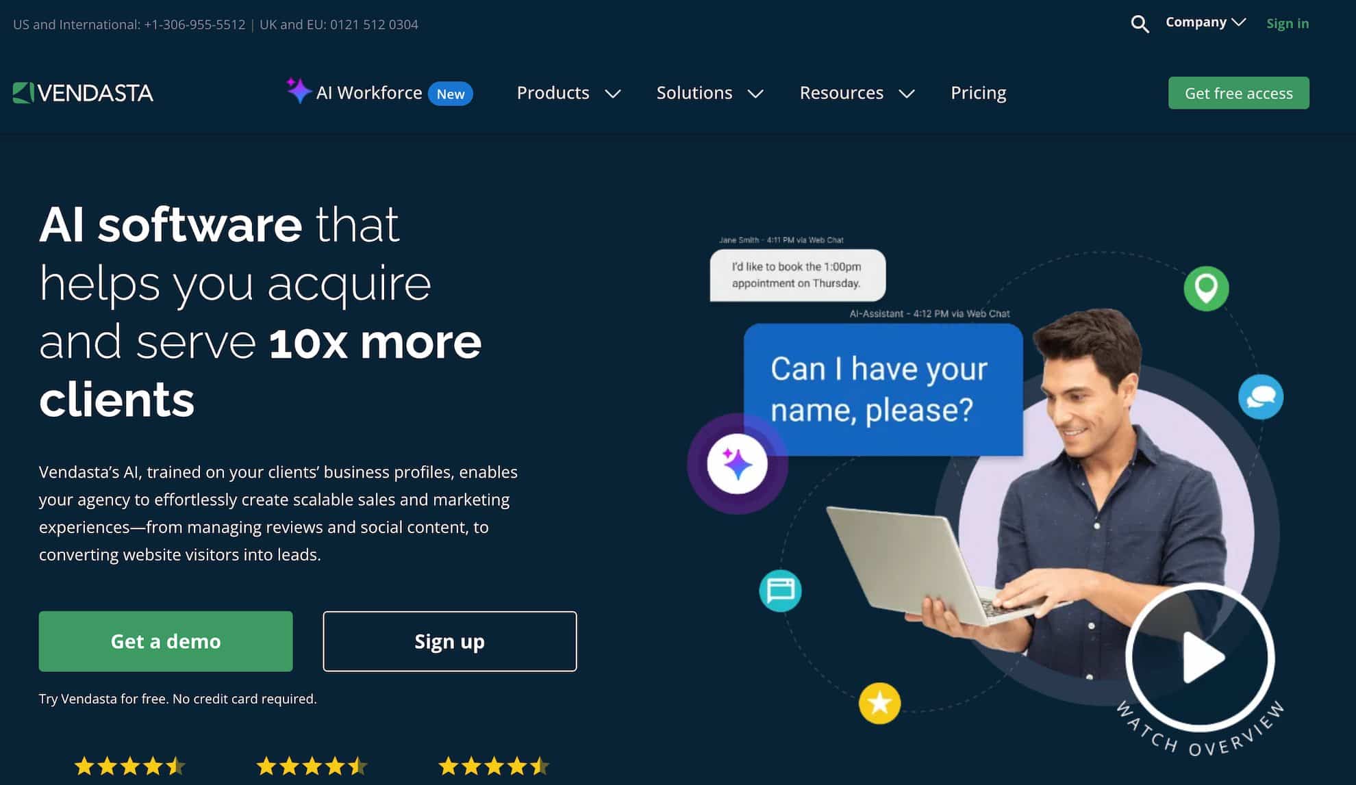 A screenshot of the Vendasta website, one of the best e-commerce platforms.