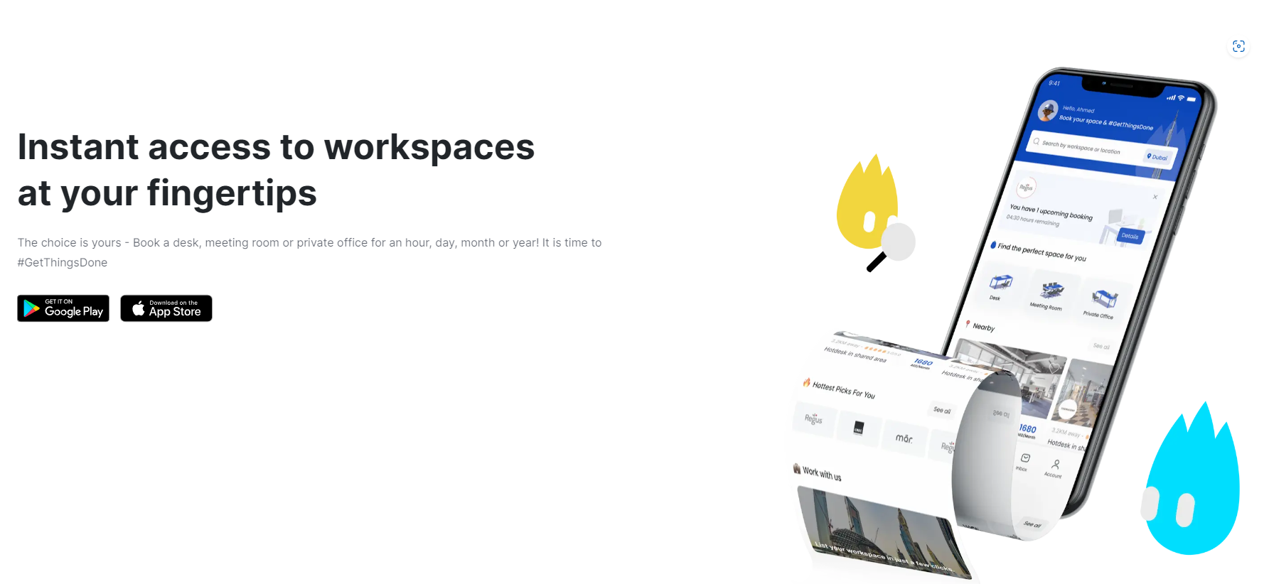 Screenshot of Hotdesk- one of the top coworking spaces in Dubai.
