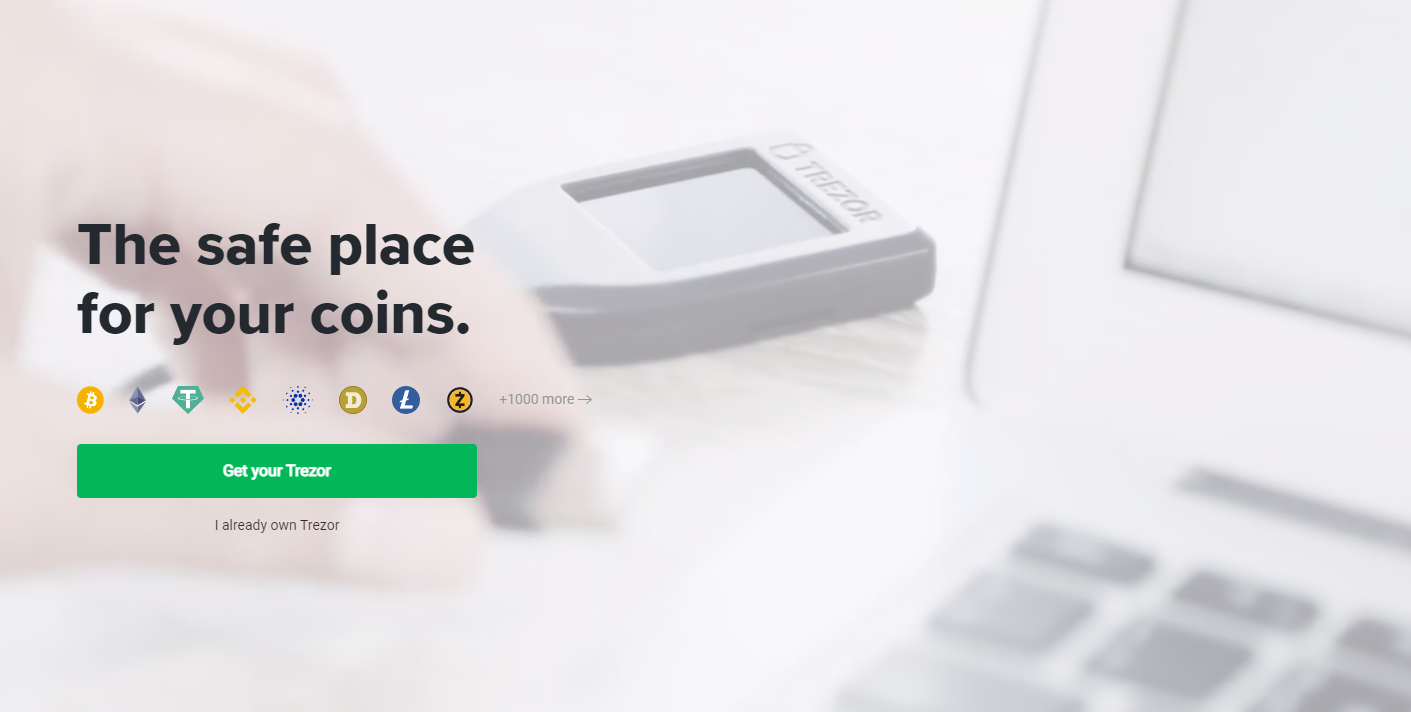 Screenshot of Trezor Model T- one of our top choices as the best crypto wallet in UAE