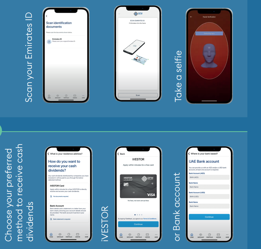 A screenshot of elements of the DFM app.