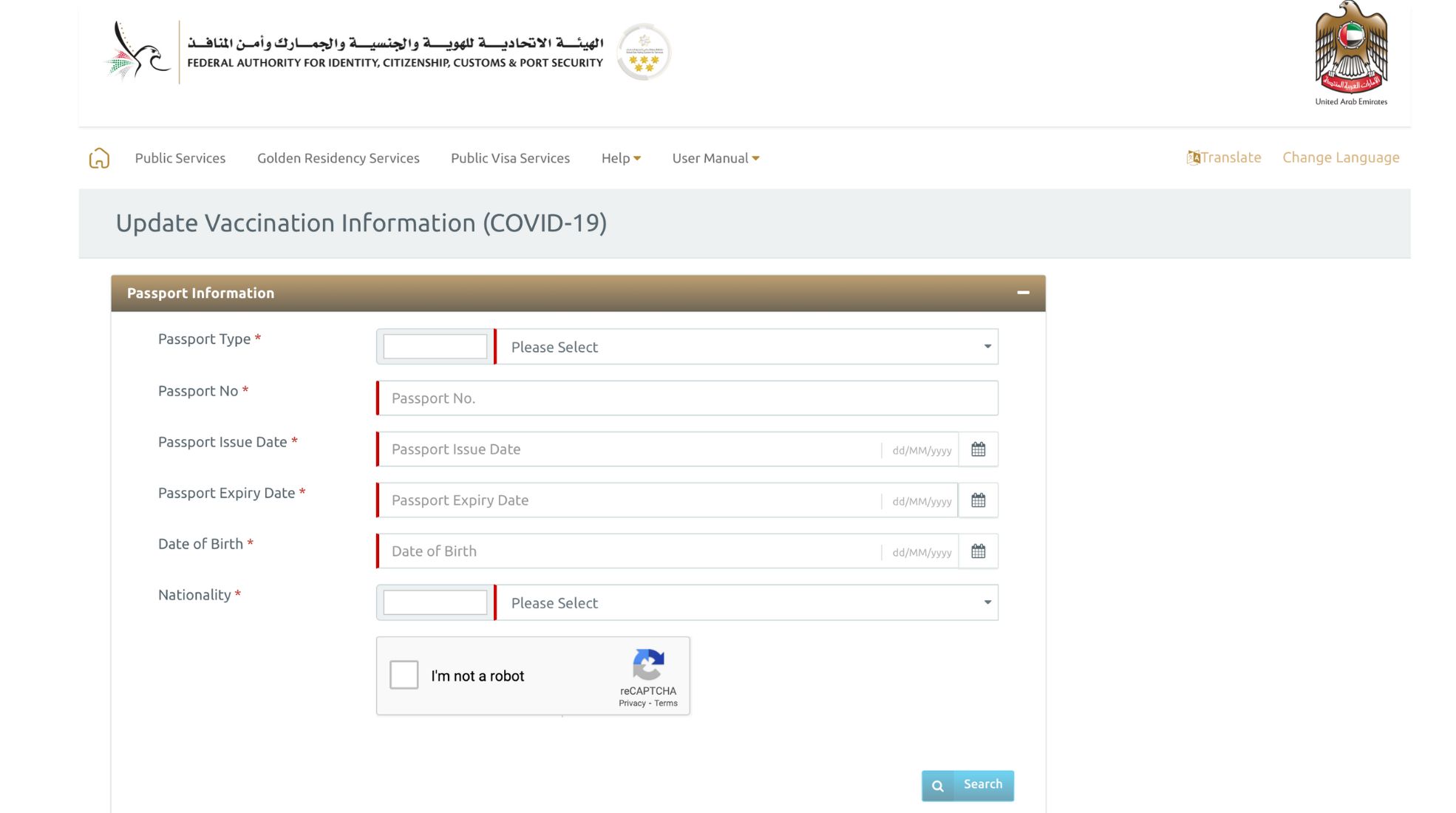 A screenshot of ICA Smart Services Covid-19 information website 