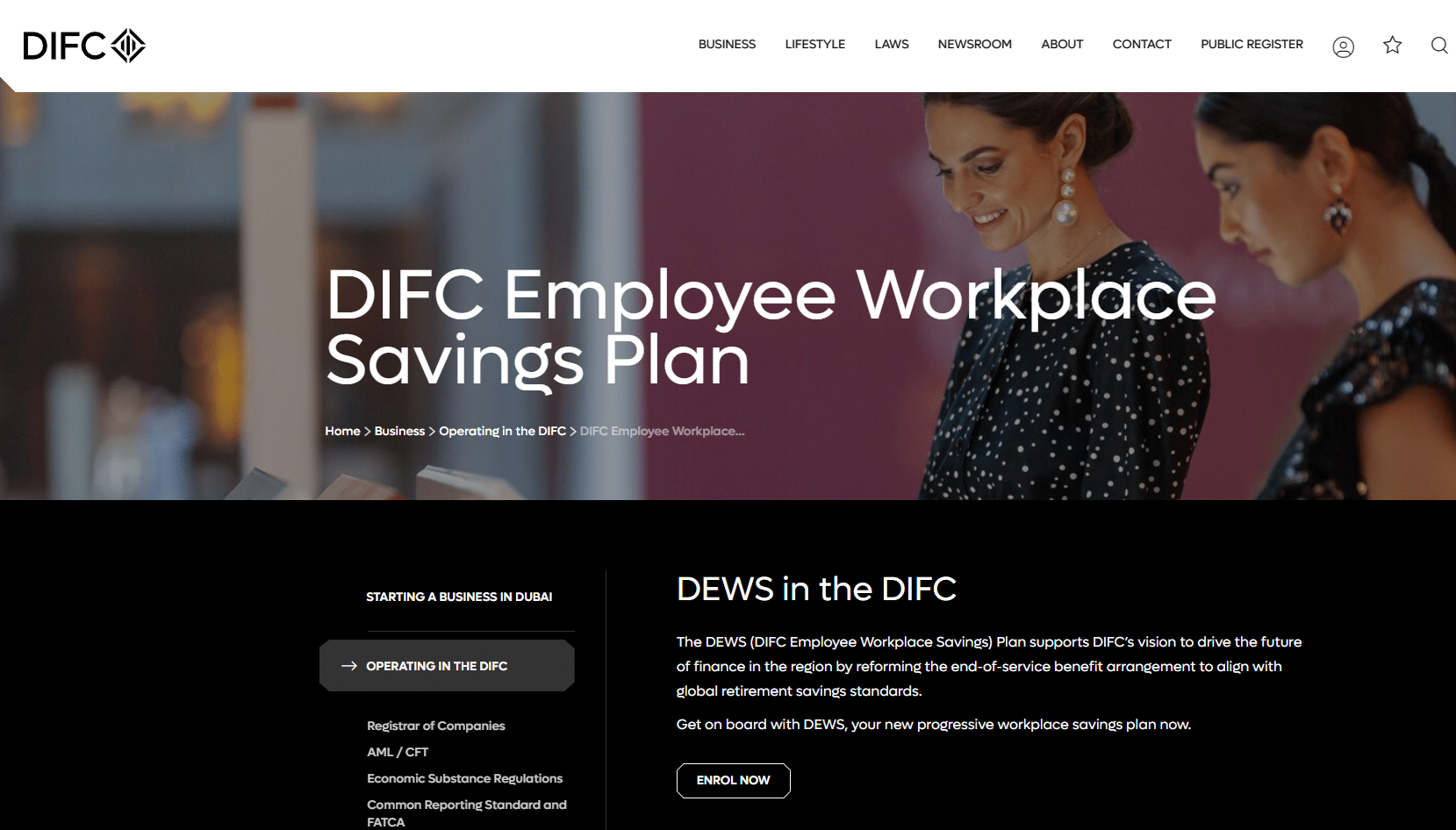 A screenshot of Dubai International Financial Centre