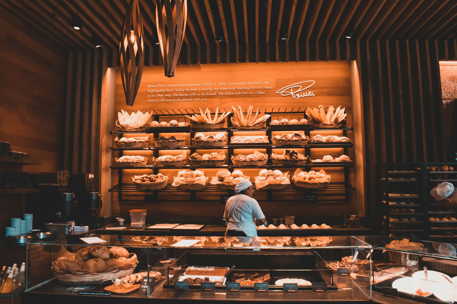 A picture of the inside of a bakery business.
