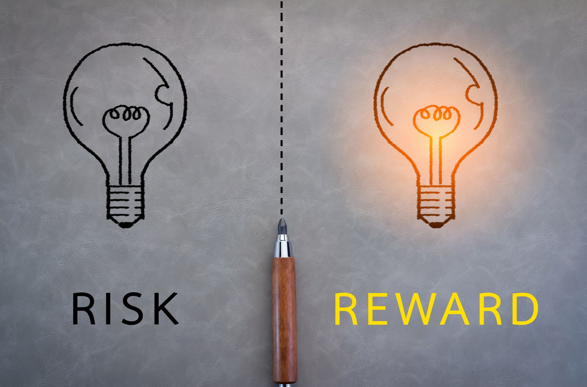 Stock Photo Showing Risk And Reward In Business