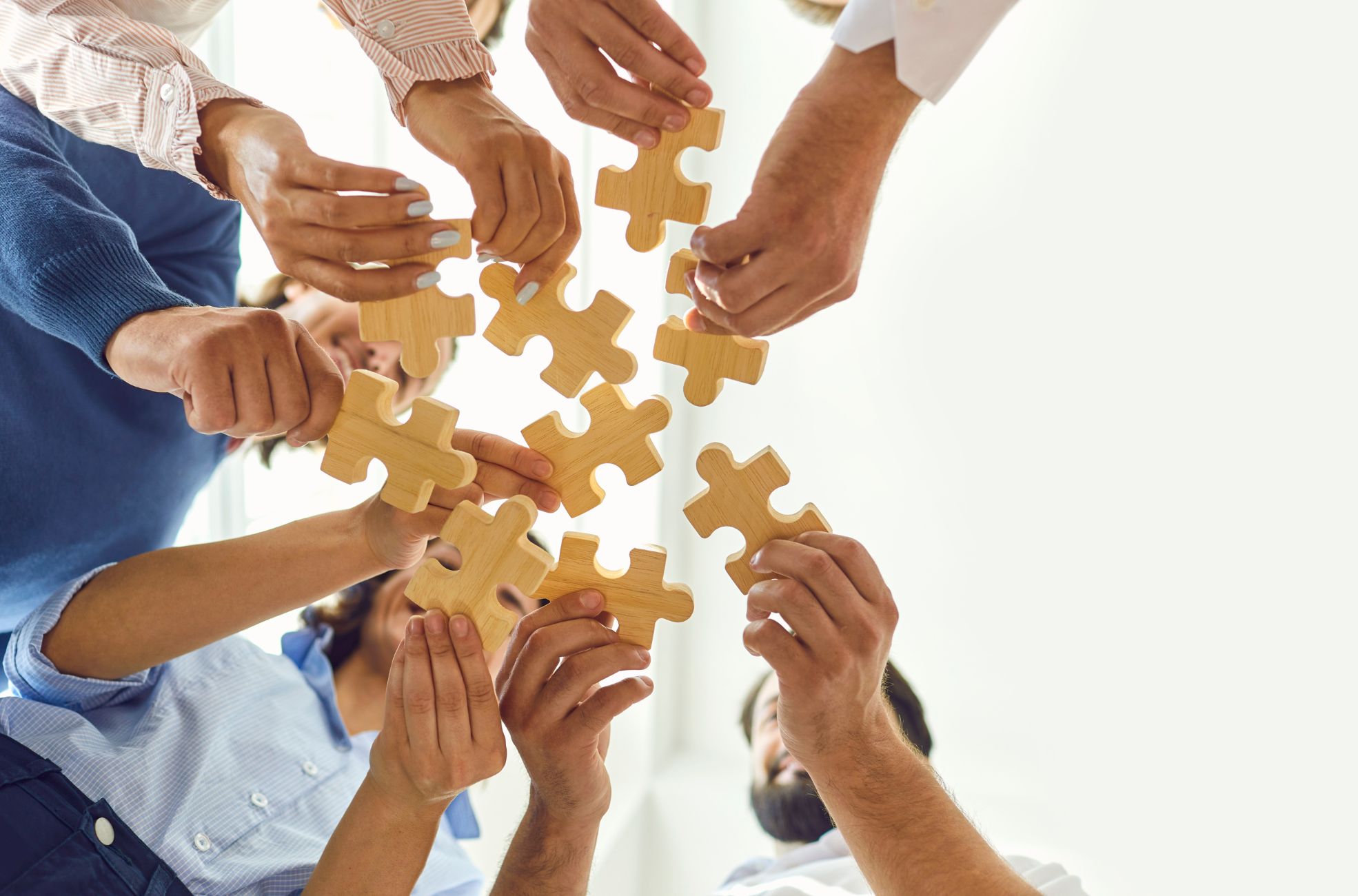 Stock photo Employee Engagement With Puzzle Activities