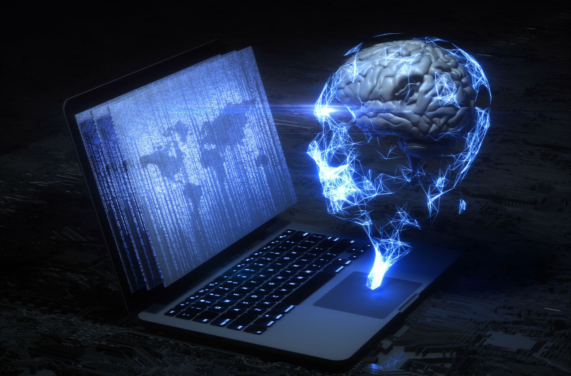Stock Photo Showing Artificial Intelligence Through Laptop