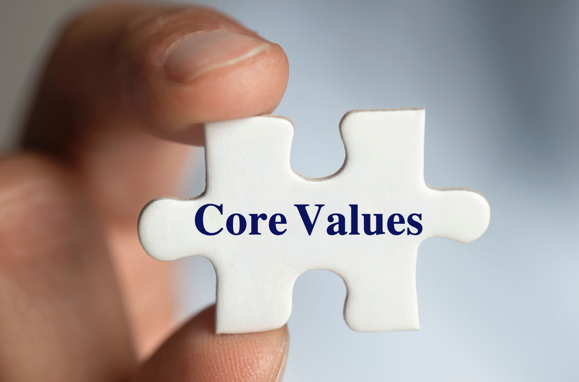 Stock Photo Puzzle Piece With Words Core Values