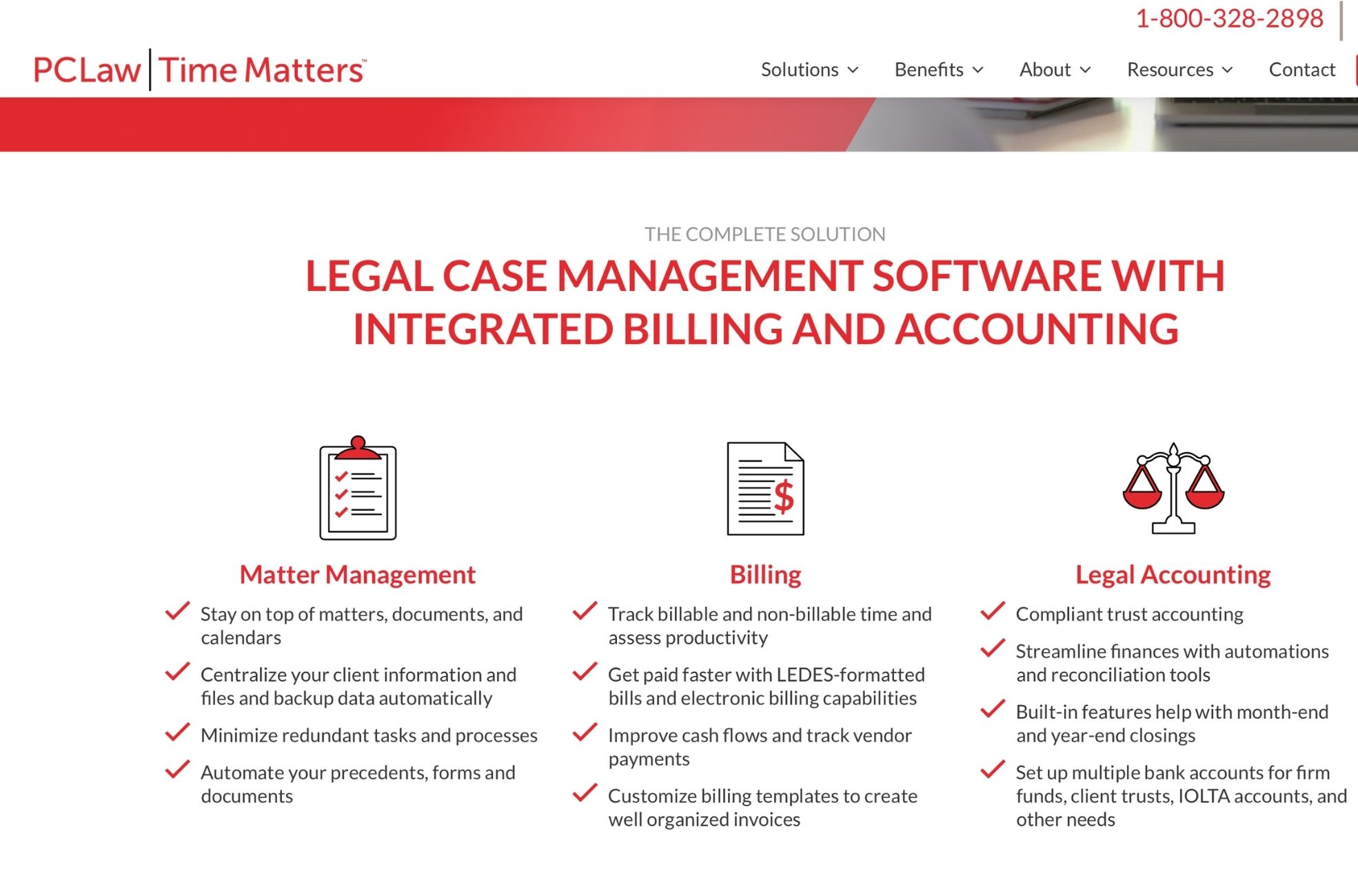 Screenshot Of PCLaw Accounting Software Website