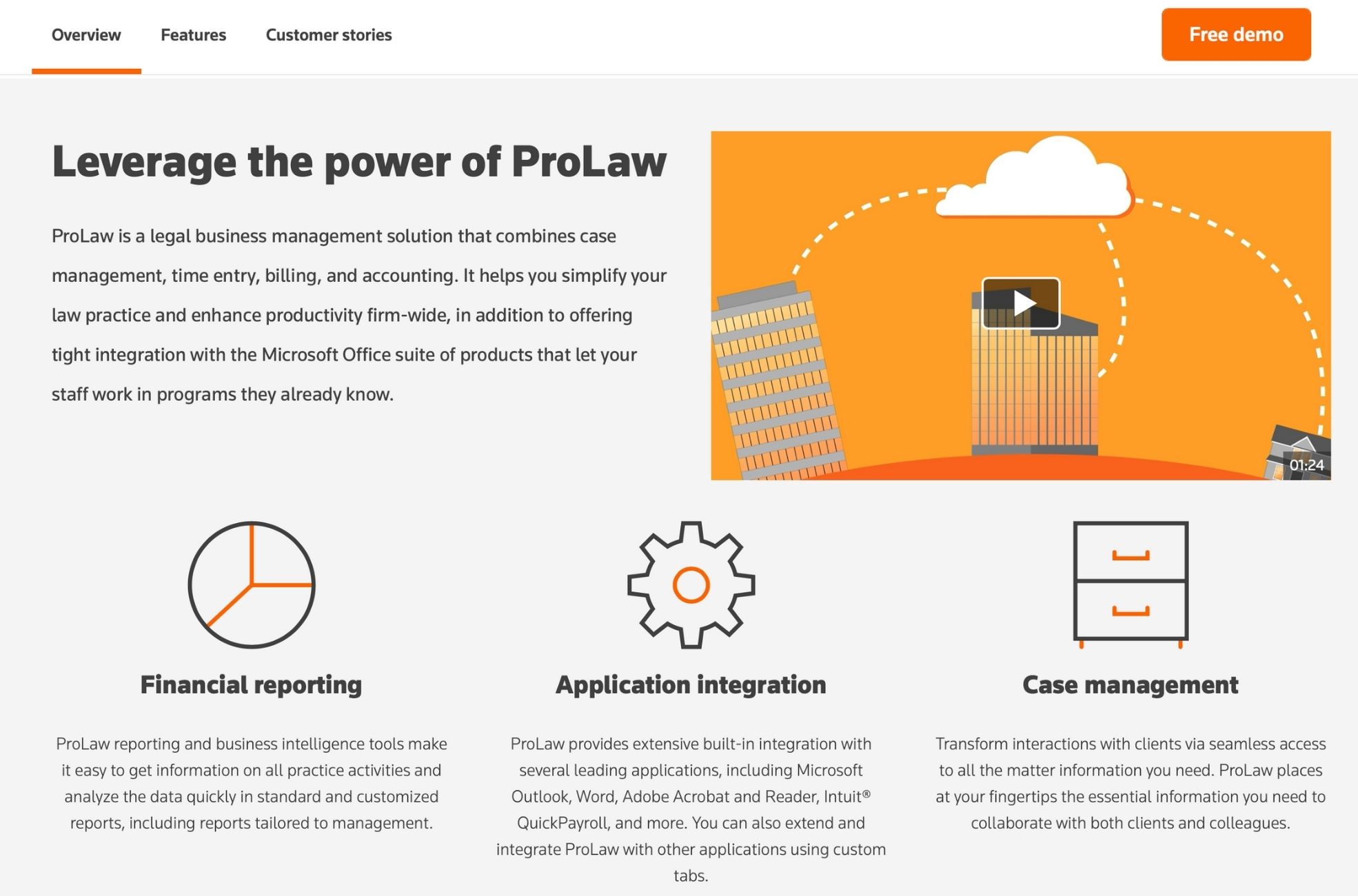 Screenshot Of ProLaw Accounting Software Website