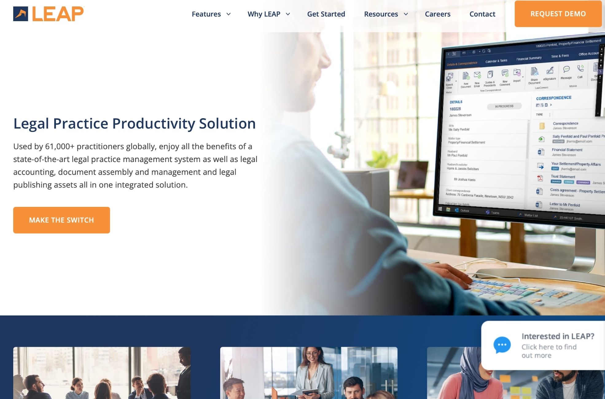 Screenshot Of LEAP Accounting Software Website