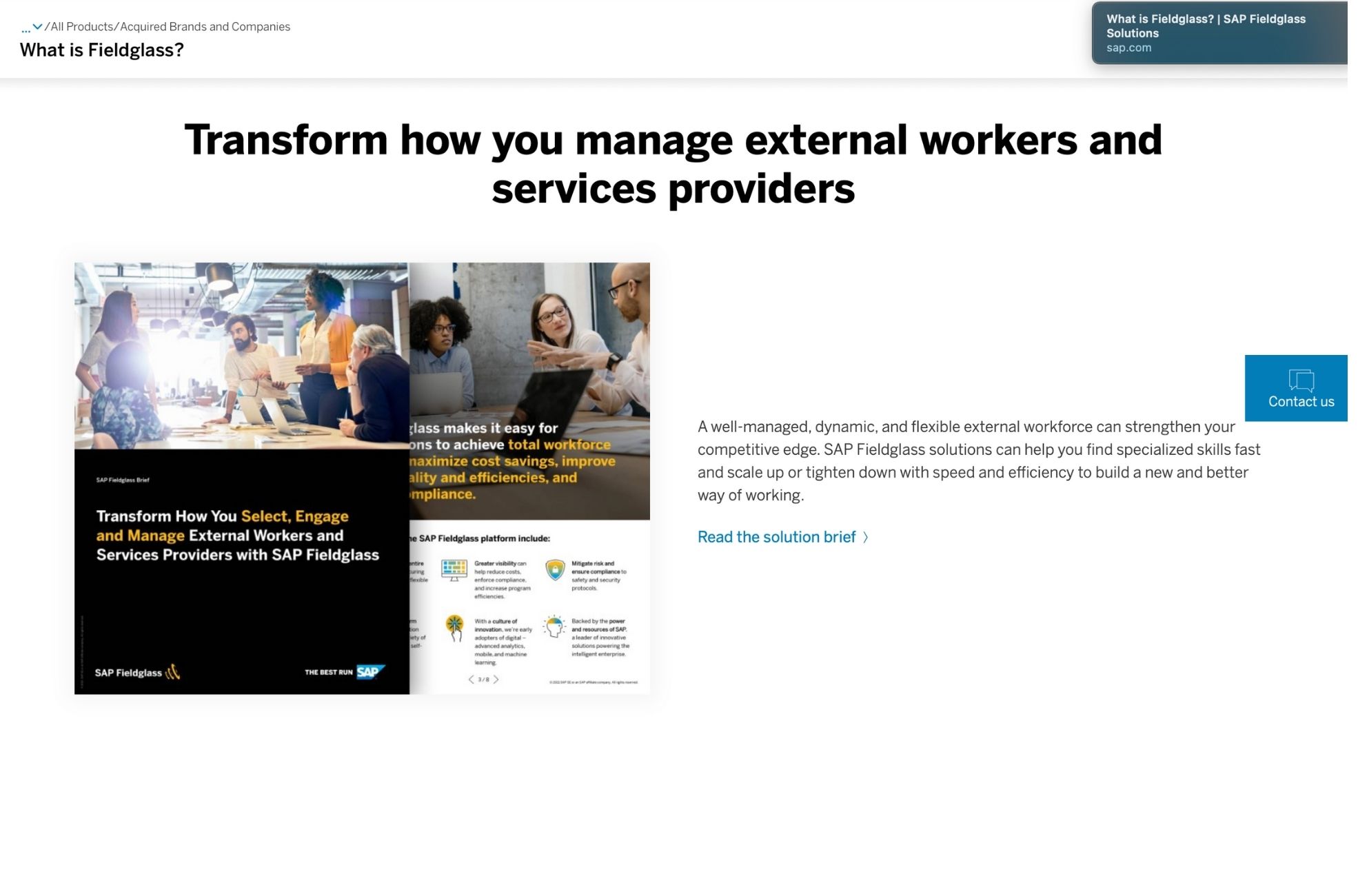 Screenshot Of SAP Fieldglass Contractor Management Website 