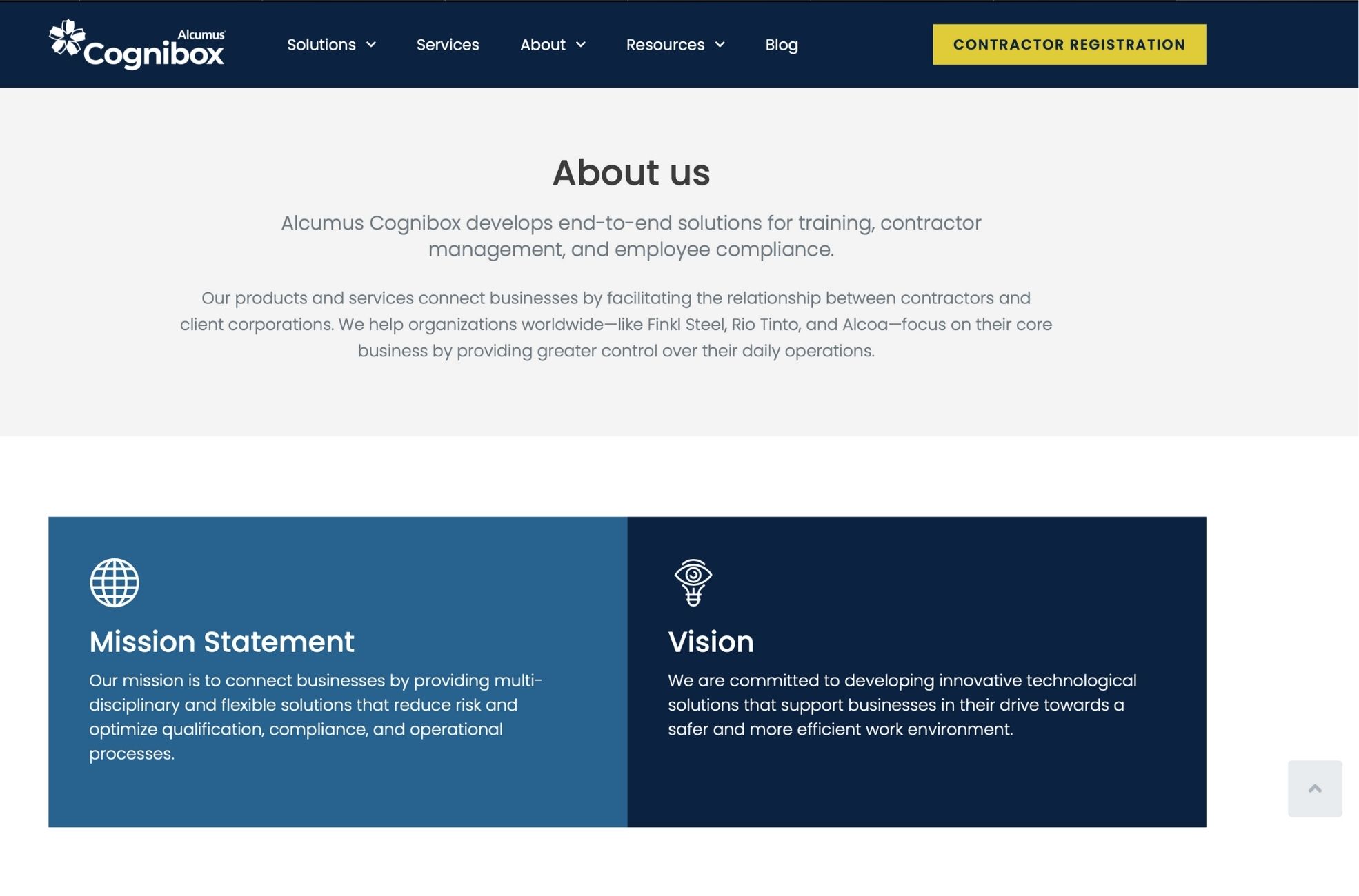 Screenshot Of Cognibox Contractor Management Software Website