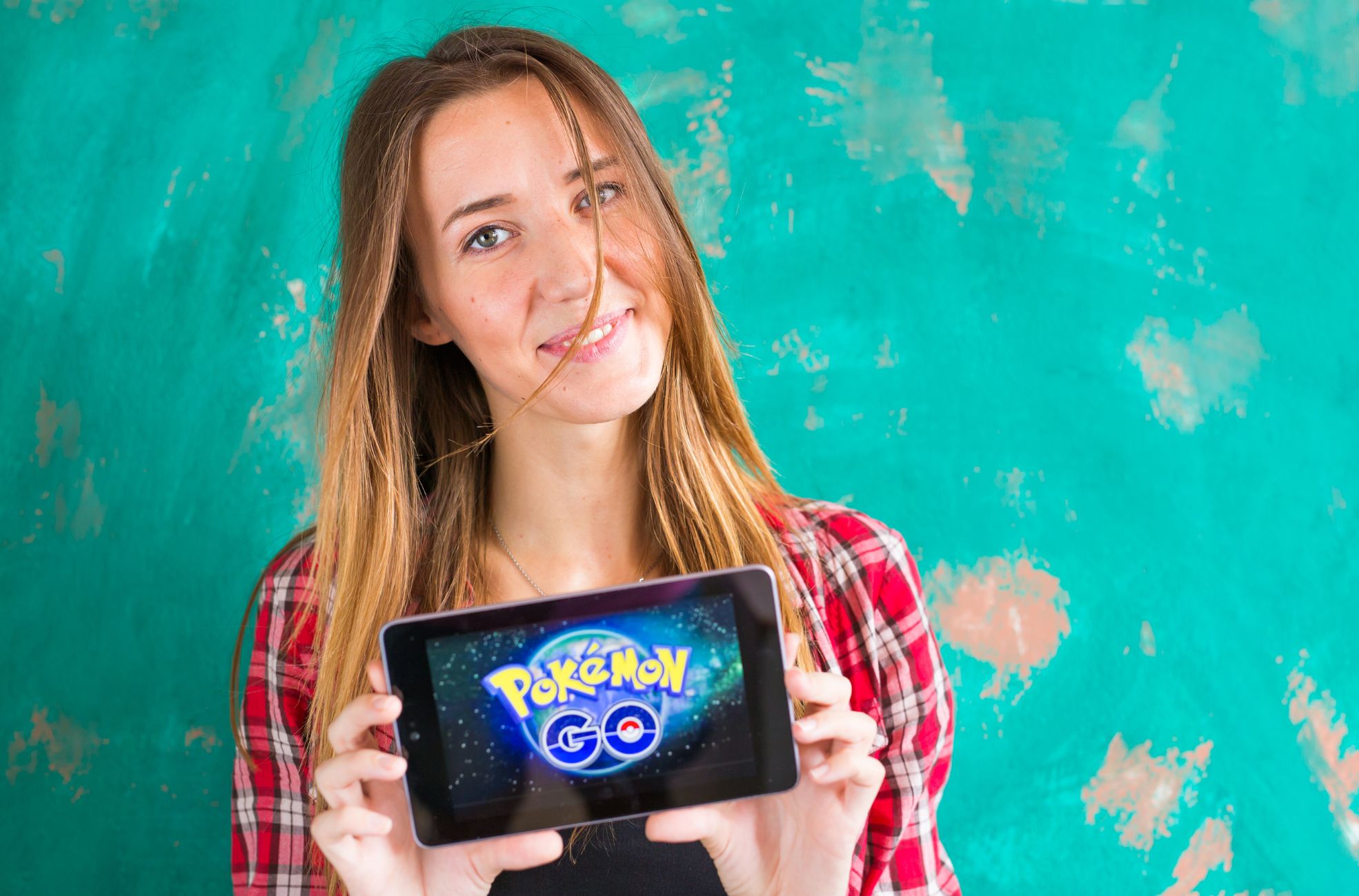Lady Playing Pokemon Go An Immersive Video Game
