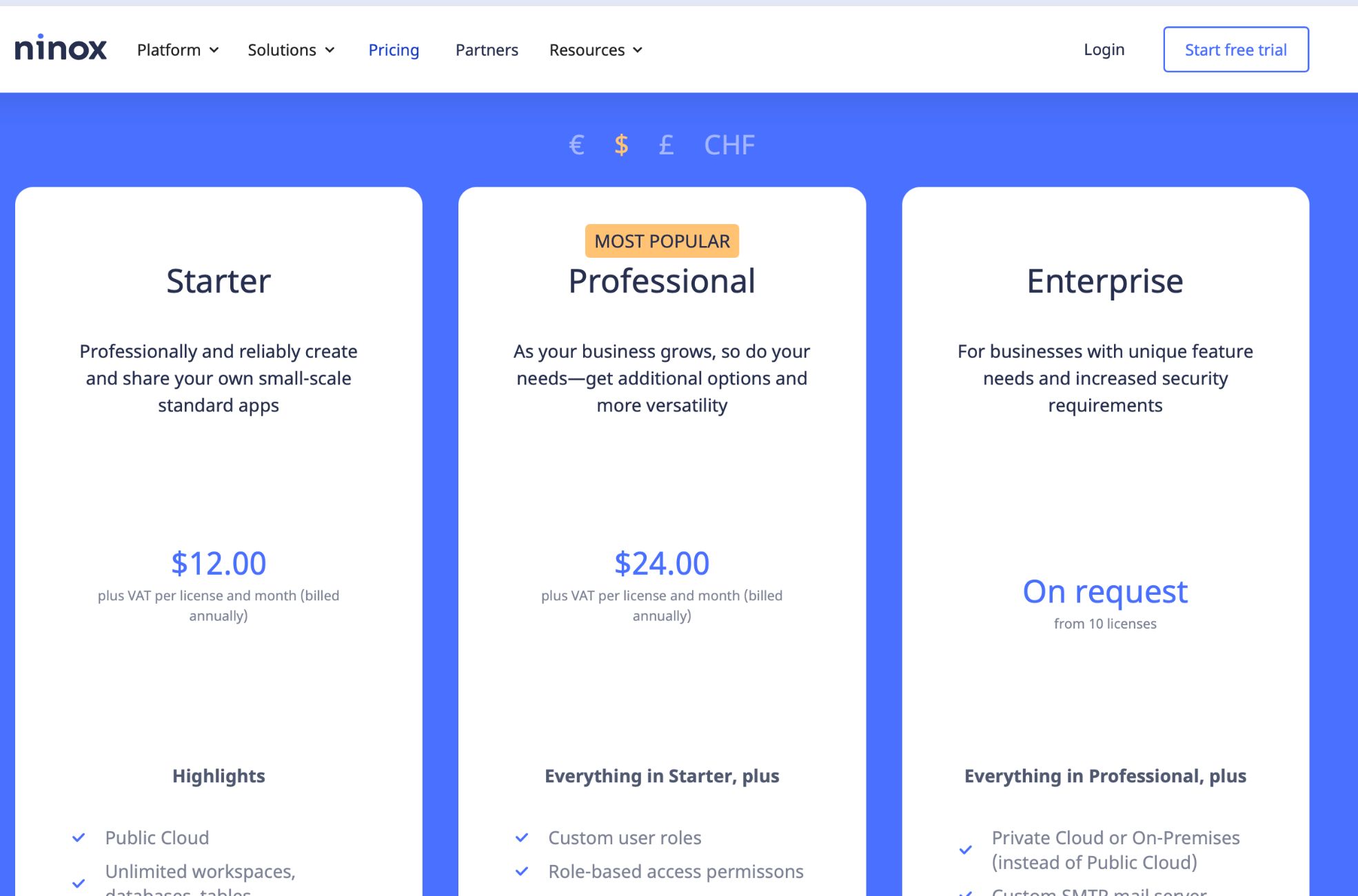 Screenshot Of Ninox App Maker Pricing App