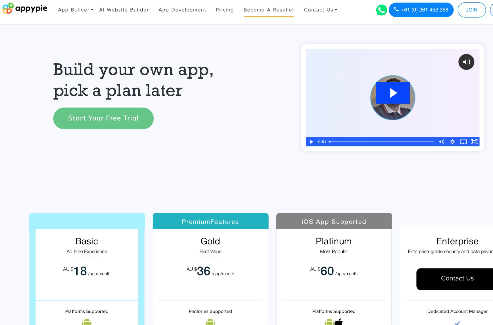 Screenshot Of Appy Pie App No Code App Maker Pricing 