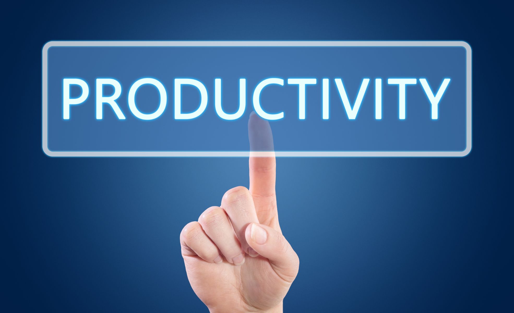 Finger Pointing To Word "Productivity"