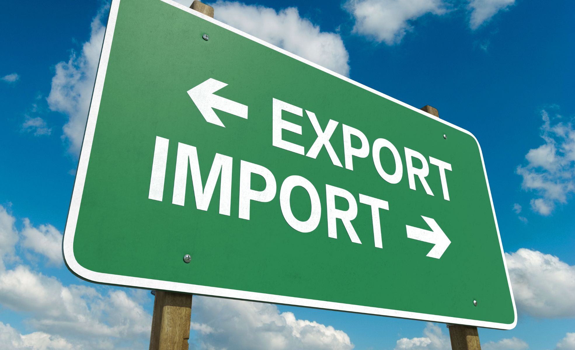 Tax Import And Export Shown As Road Sign