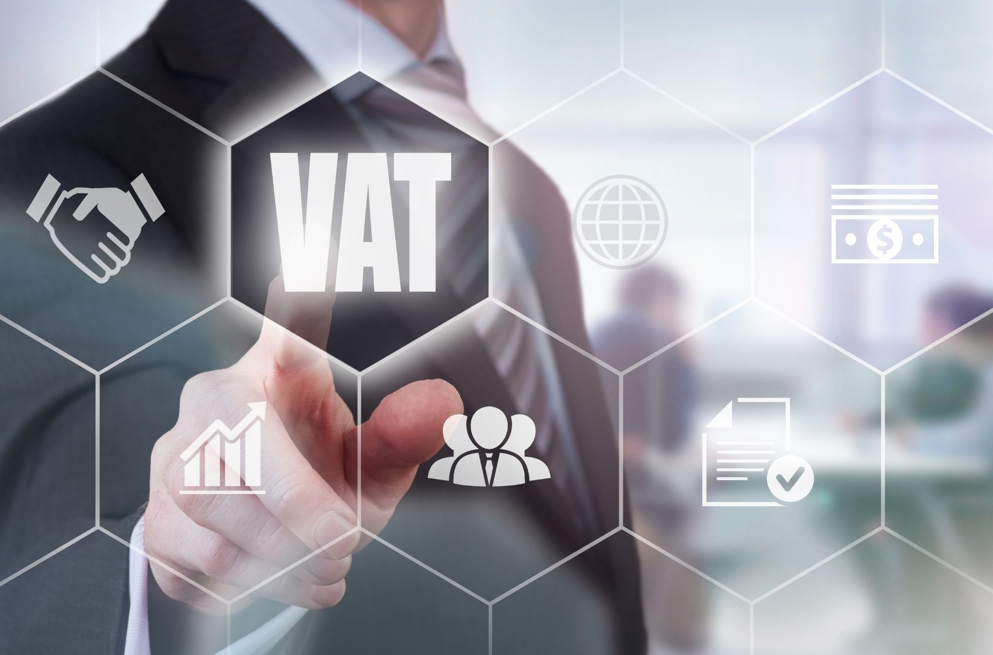 Business Man Pointing To VAT Photo