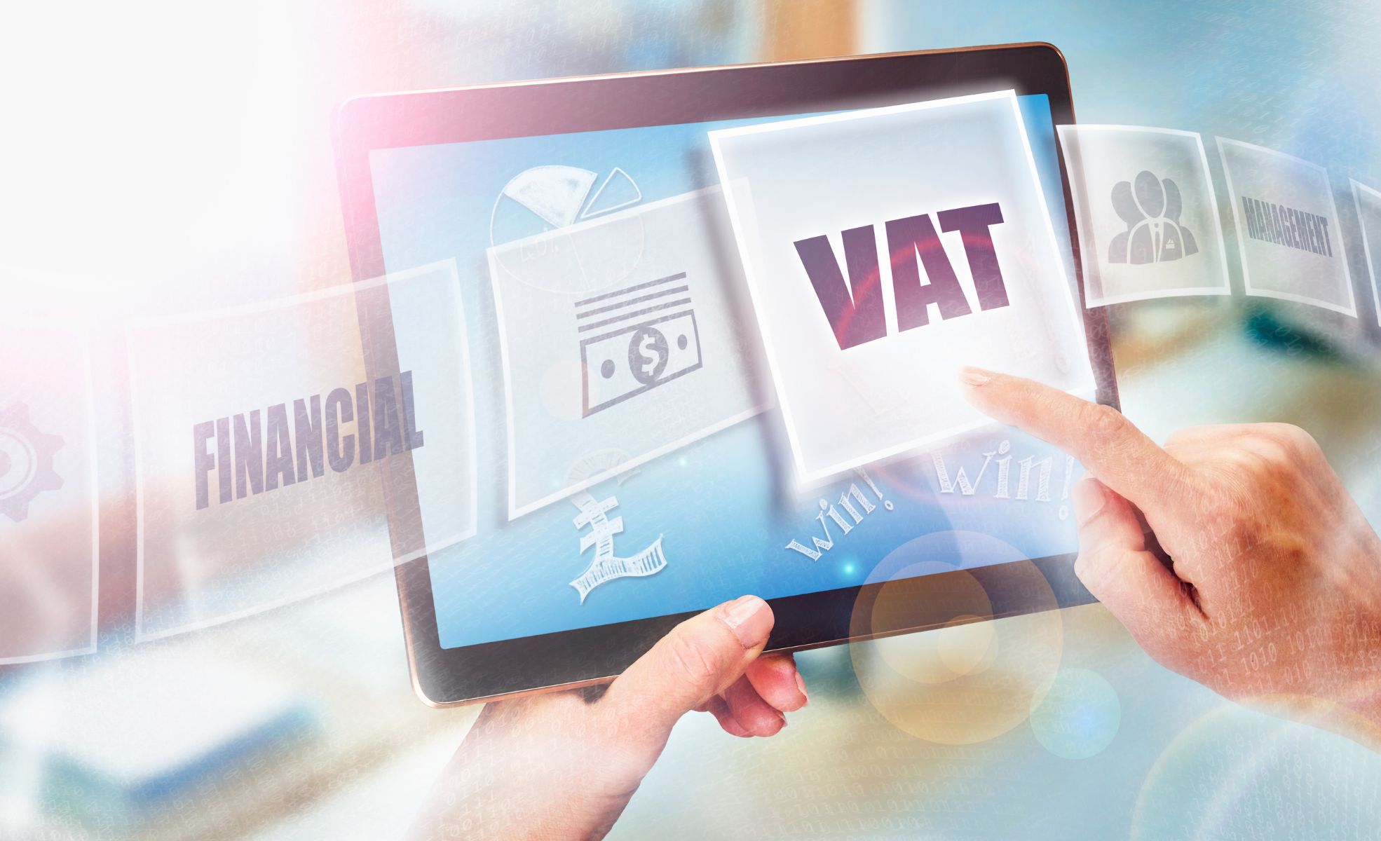 Person Using Tablet For VAT Tax Purposes