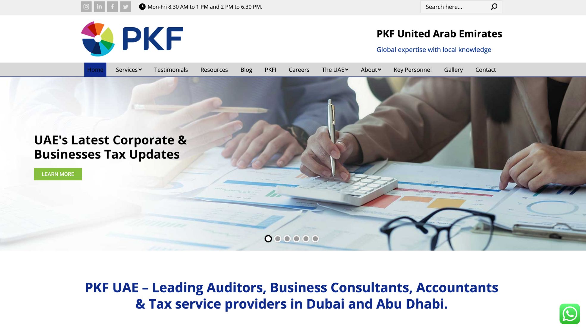 Screenshot Of PKF Audit Firms In Dubai Website