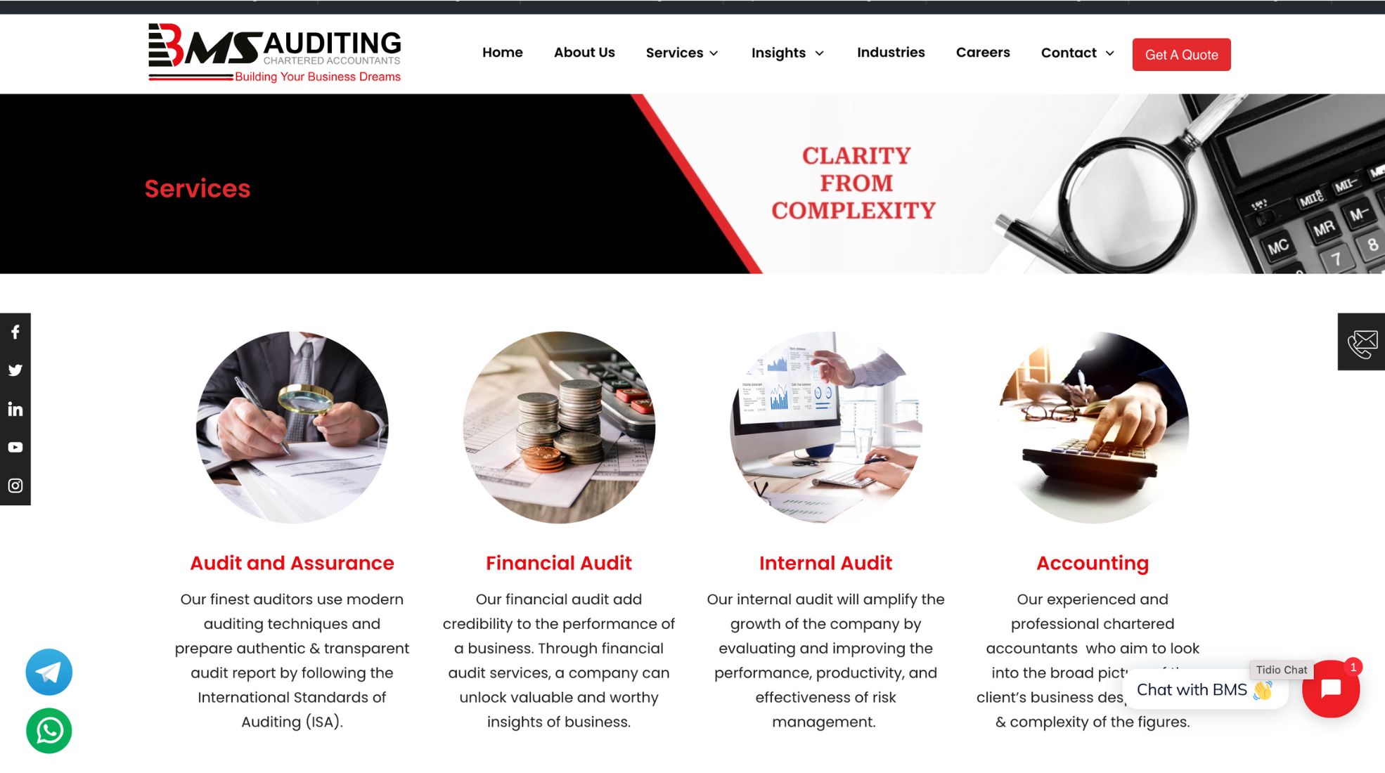 Screenshot Of BMS Audit Firm Dubai