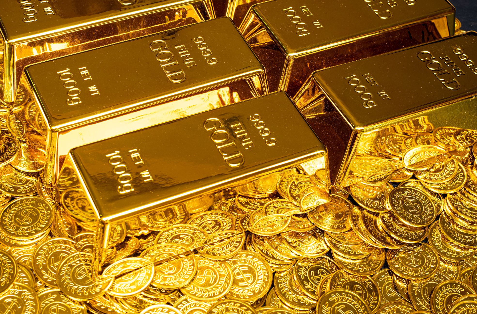 Gold Bars And Coins