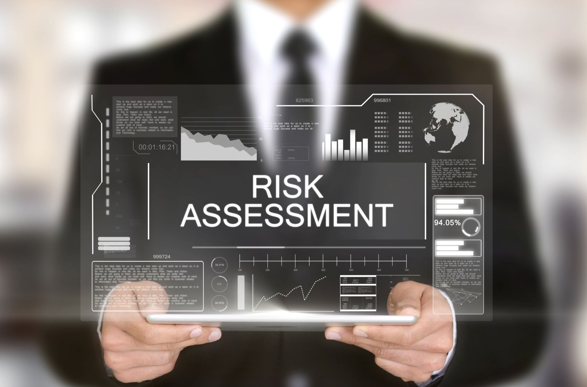 Business Man Holding Sign Saying Risk Assessment