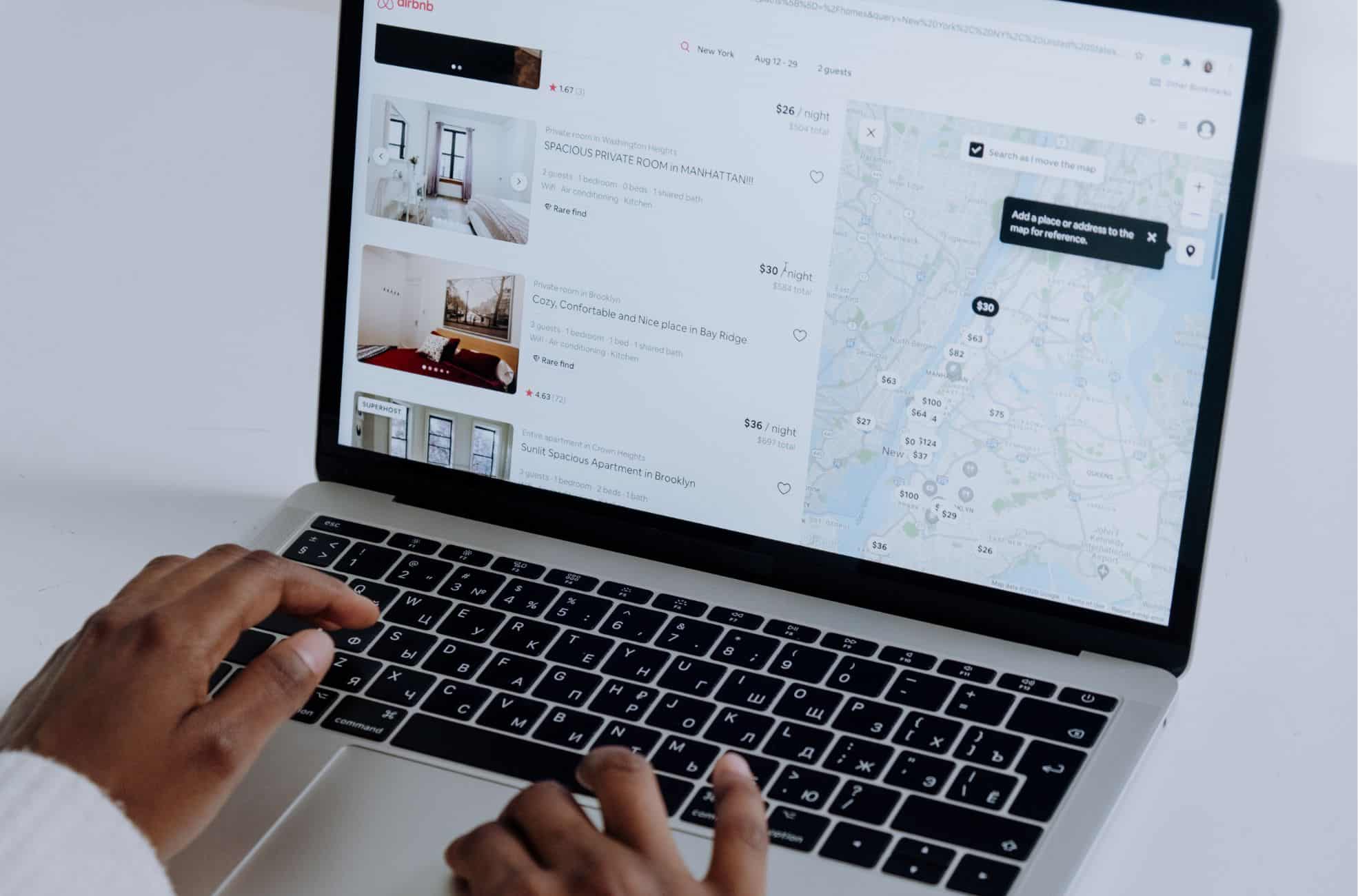 Laptop With AirBnb Open On Screen