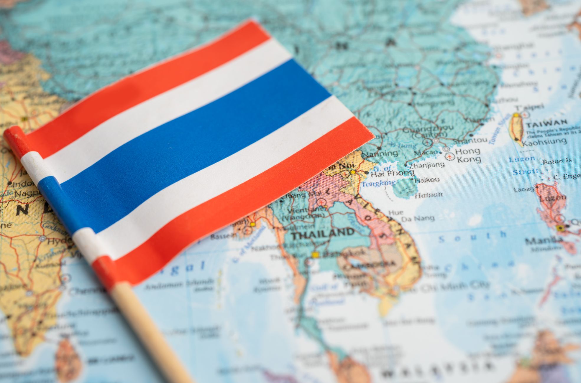 Flag And Map Of Thailand