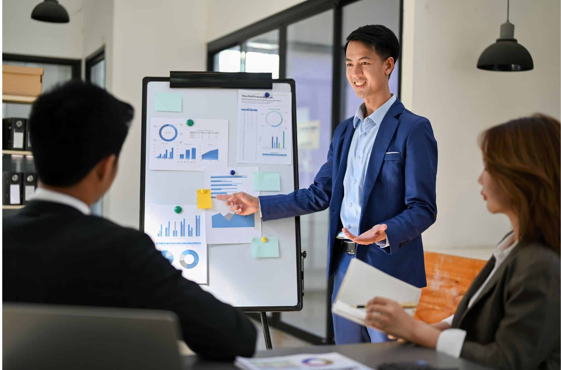 Man Delivering A Pitch Deck