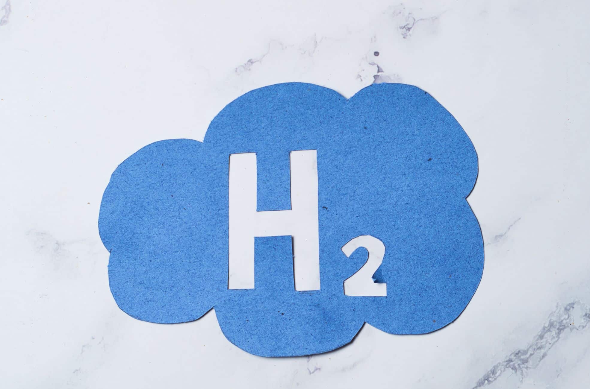 Hydrogen Symbol In Blue Cloud