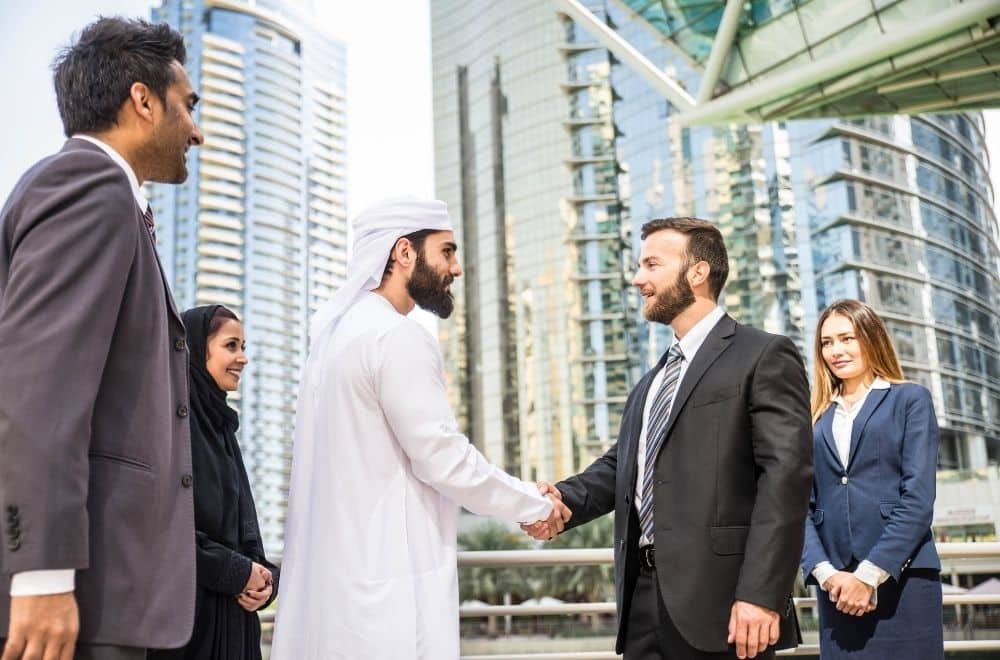 Business Men Shaking Hands In Dubai