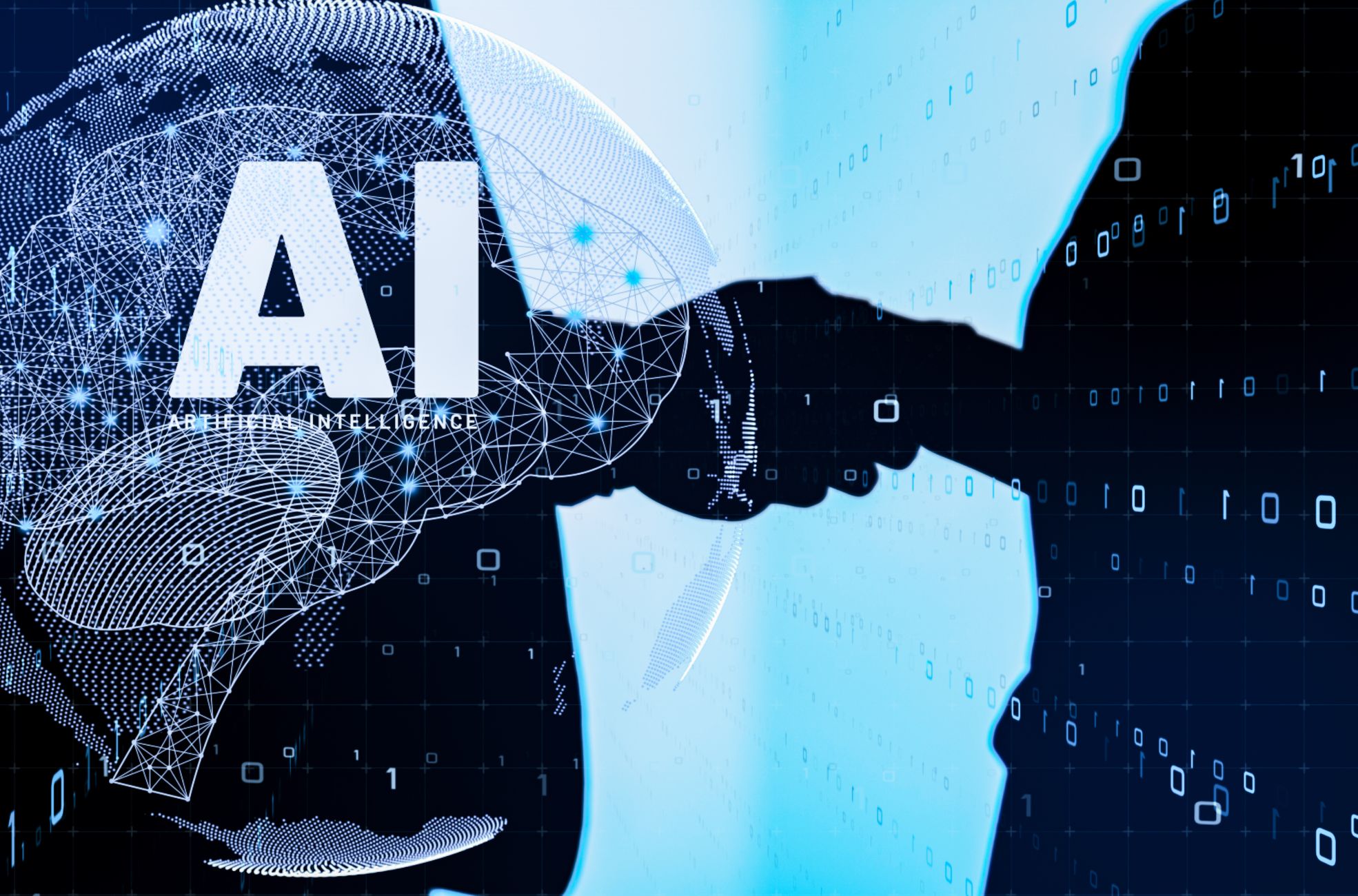 People Shaking Hands With AI Diagram