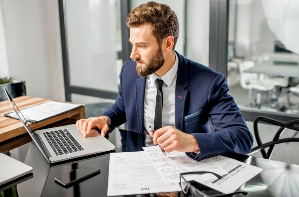 Bussinessman Doing Tax
