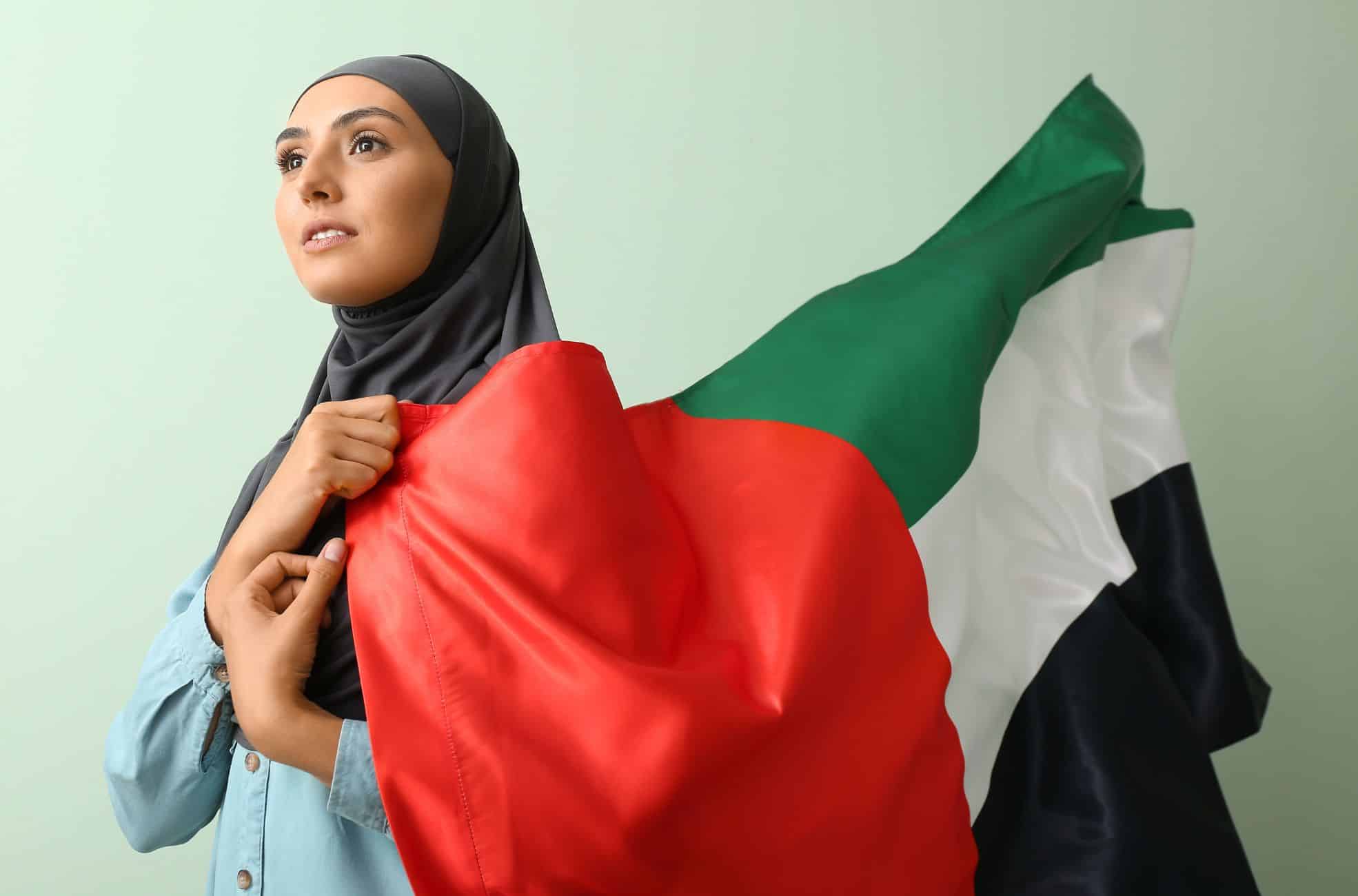 Woman With UAE Flag