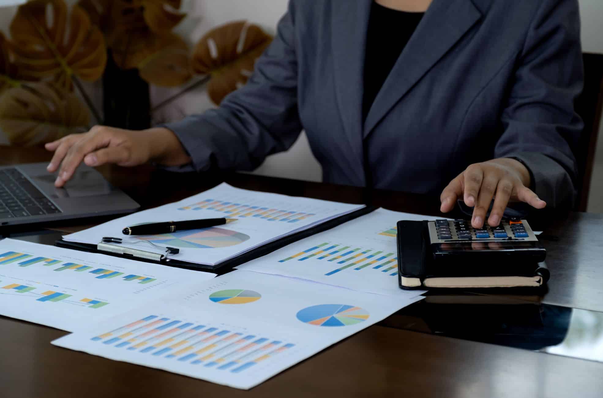 Accountant Working At Desk