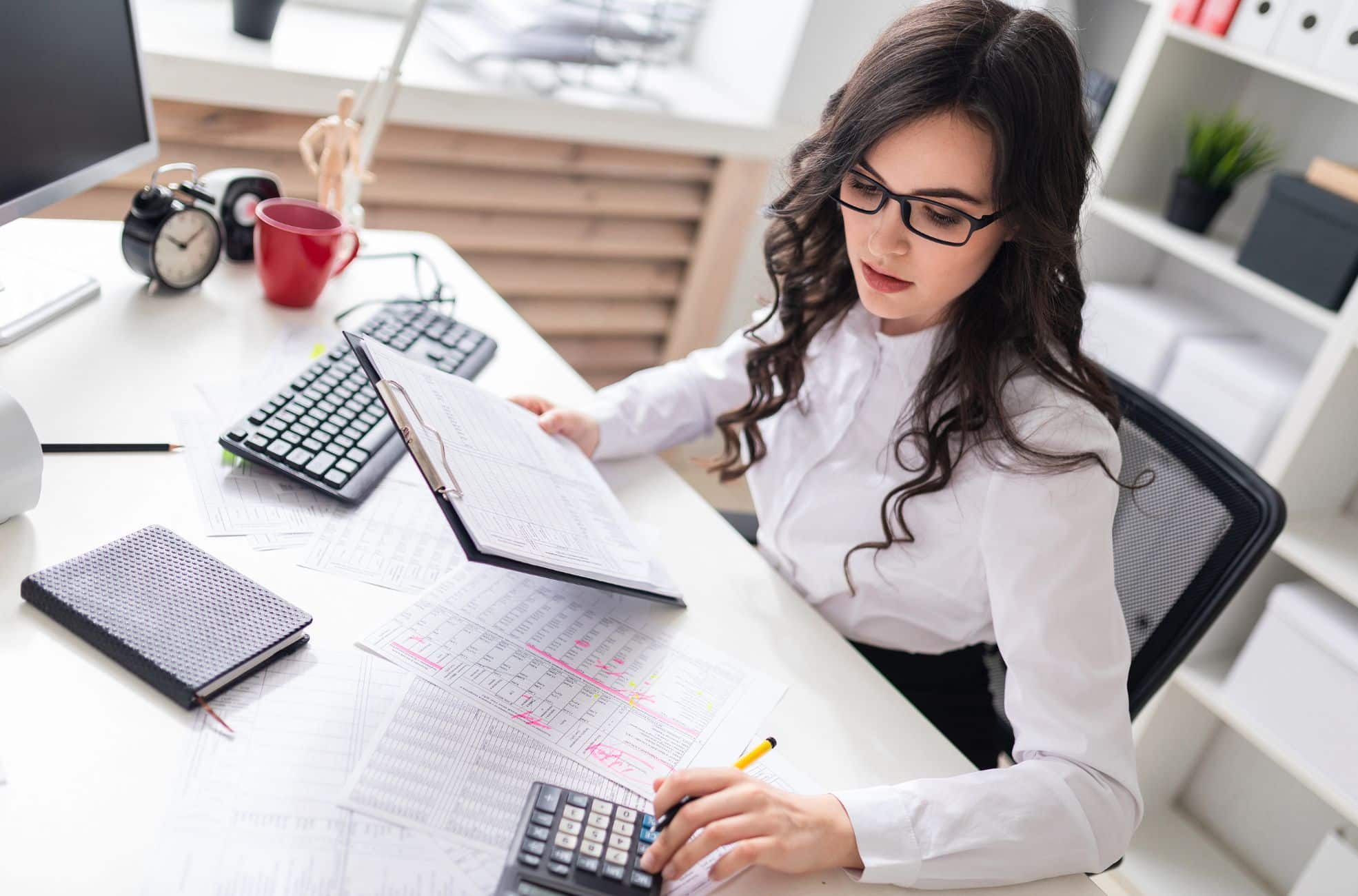 Aerial View Of Accountant