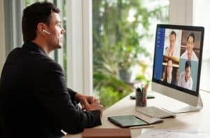 Remote Employee In Online Meeting