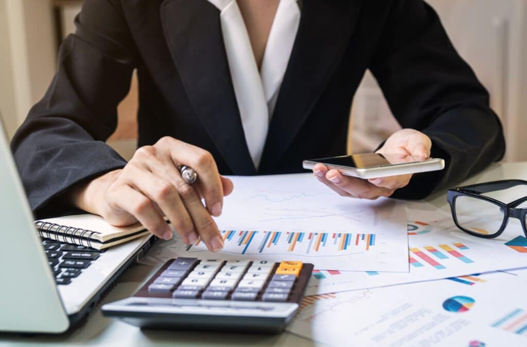 Accountant Working At Desk
