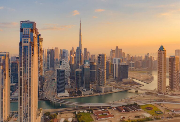 Dubai skyline for DMCC free zone business setup in the UAE.